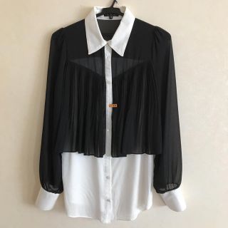 ザファースト(THE FIRST)のThe First ブラックシフォン揺れ感が素敵/¥15984のお品/素敵です！(シャツ/ブラウス(長袖/七分))