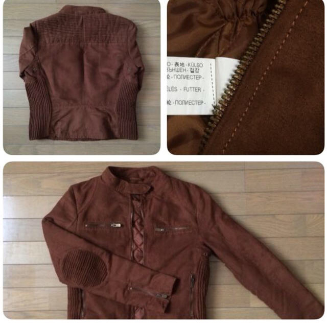 ZARA(ザラ)のブラウンジャケット レディースのジャケット/アウター(ライダースジャケット)の商品写真