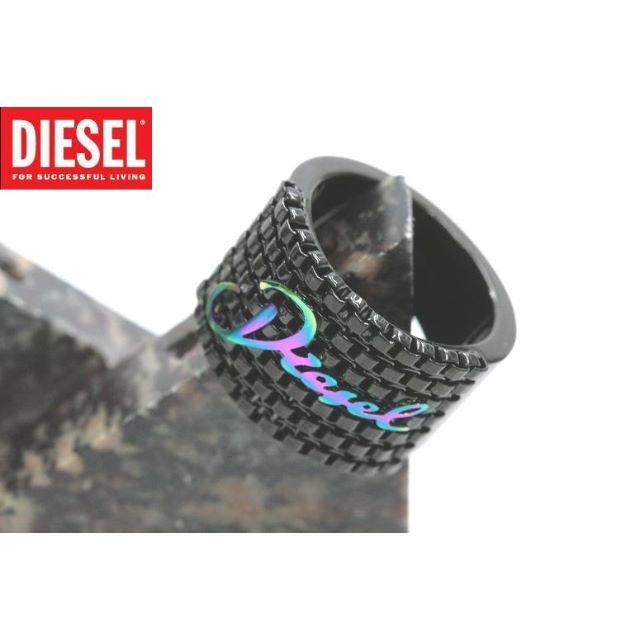 DIESEL(ディーゼル)のディーゼル ロゴ リング 指輪 14号 黒 ブラック DX0346-7 メンズのアクセサリー(リング(指輪))の商品写真