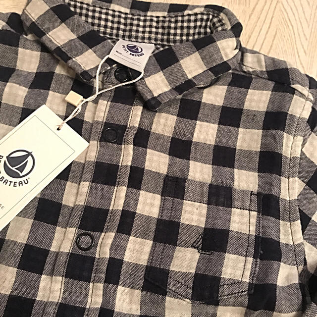 PETIT BATEAU(プチバトー)のプチバトー 17AW ヴィシーチェックシャツ 4ans 新品 キッズ/ベビー/マタニティのキッズ服男の子用(90cm~)(ブラウス)の商品写真