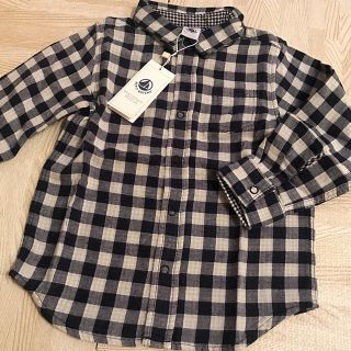 プチバトー(PETIT BATEAU)のプチバトー 17AW ヴィシーチェックシャツ 4ans 新品(ブラウス)