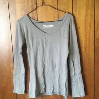 ショーティ(Chortie)の【chortie】【Vネック】【長袖】【ロンT】【ロング丈】【体型カバー】(カットソー(長袖/七分))