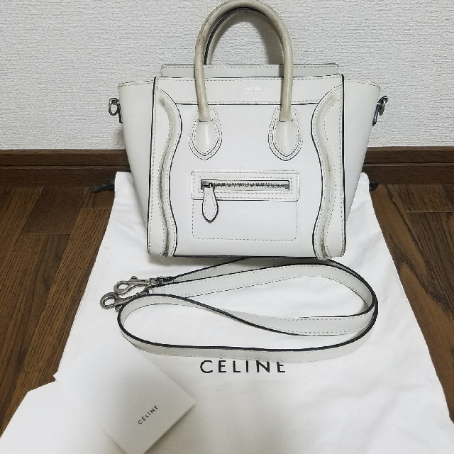 【 専用です。】CELINE☆ラゲージナノショルダー☆正規品☆ホワイトファスナーポケット1内側