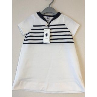 プチバトー(PETIT BATEAU)のプチバトー セーラーカラー半袖ワンピース/36M☆日本未発売サイズ(ワンピース)