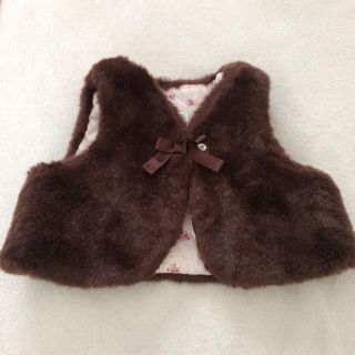 ベビーギャップ(babyGAP)のused♡70サイズ♡baby gap♡フェイクファー♡ベスト♡ブラウン(ジャケット/コート)