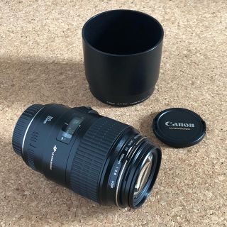 キヤノン(Canon)のYS様専用■EF 100mm マクロ f2.8 フード、前後キャップ付き(レンズ(単焦点))