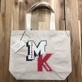 メゾンキツネ(MAISON KITSUNE')の新品 メゾンキツネ トートバッグ キャンバス ブランド ショルダー バッグ ロゴ(トートバッグ)