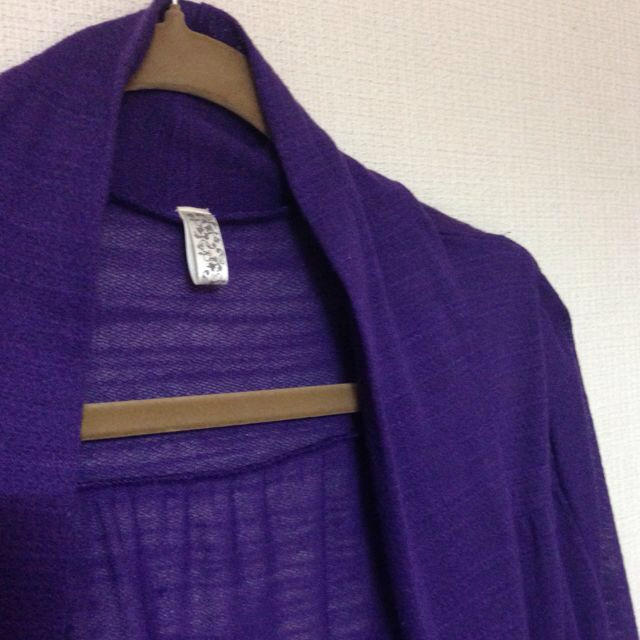 紫＊七分袖カーディガン レディースのトップス(カーディガン)の商品写真
