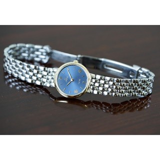 オメガ(OMEGA)の美品 オメガ デビル 18Kゴールドベゼル コンビ  ブルー レディース(腕時計)