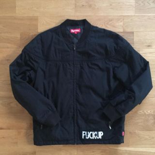 シュプリーム(Supreme)の16SS derby jacket fuck up ブラック　Sサイズ(ミリタリージャケット)