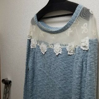 ラベルエチュード(la belle Etude)の新品 Agneau7 花 フラワーモチーフ ニット(Tシャツ(長袖/七分))