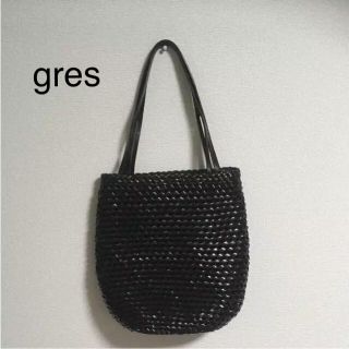 グレ(GRES)のgres/カゴバッグ/黒(かごバッグ/ストローバッグ)