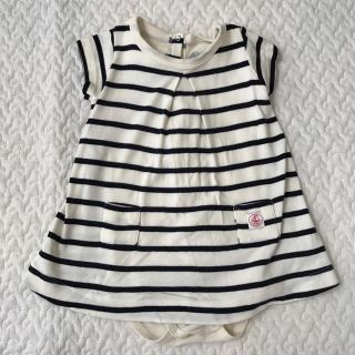 プチバトー(PETIT BATEAU)のプチバトー ワンピース ロンパース 6m 67㎝(ロンパース)