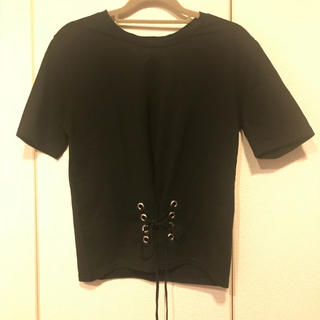 フレームワーク(FRAMeWORK)のFRAMeWORK コルセットデザイン Tシャツ 黒(Tシャツ(半袖/袖なし))
