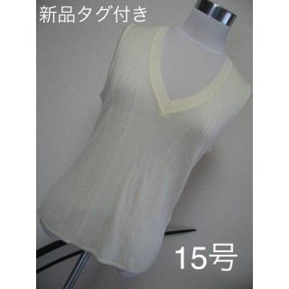 イネド(INED)のイネド・INED　薄手ベスト・ノースリーブ　大きい１5号　新品(ベスト/ジレ)