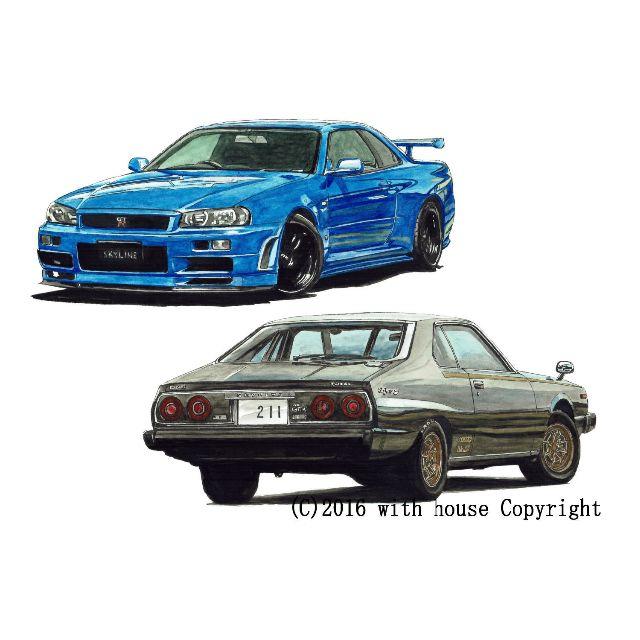 NC-275 GT-R R34/ジャパン限定版画 直筆サイン額装●作家 平右ヱ門