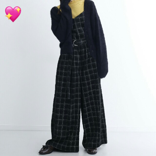 merlot(メルロー)のmerlot メルロー  チェック柄サロペットパンツ レディースのパンツ(サロペット/オーバーオール)の商品写真