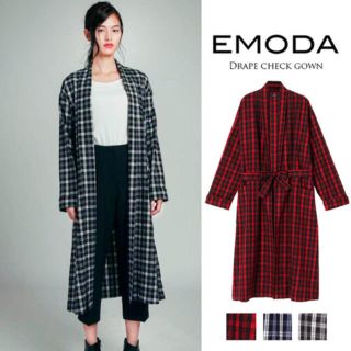 エモダ(EMODA)の新品タグ EMODAチェックガウンコート★エモダMURUA KBF ZARA(ガウンコート)