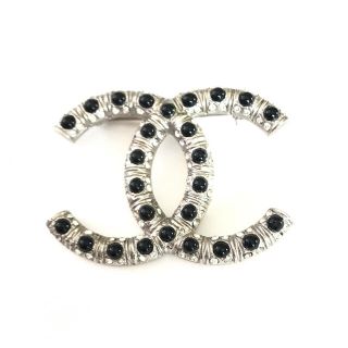 シャネル(CHANEL)のCHANEL シャネル★超美品 ココマーク ストーン ブローチ  大きめマーク(ブローチ/コサージュ)