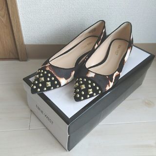 ナインウエスト(NINE WEST)のナインウエスト★スタッズ★ハラコ★ぺたんこパンプス♪(ハイヒール/パンプス)