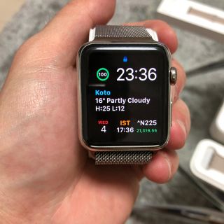 アップルウォッチ(Apple Watch)のApple watch 42mm ステンレススチール ミラネーゼループ(腕時計(デジタル))