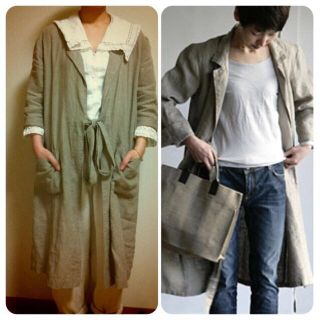 ネストローブ(nest Robe)のfog linen work 麻 コート(ロングコート)