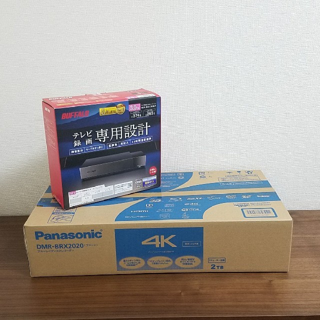 美品！　Panasonic　DMR-BRX2020　延長保証　外付けHDD