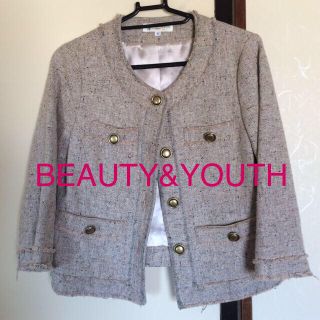 ユナイテッドアローズ(UNITED ARROWS)のBEAUTY＆YOUTHツイードJK(ノーカラージャケット)