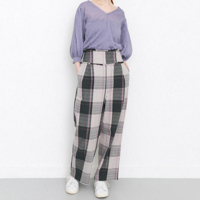 KBF - チェックフリンジパンツの通販 by てち's shop|ケービーエフ ... 新品♡チェックフリンジパンツ