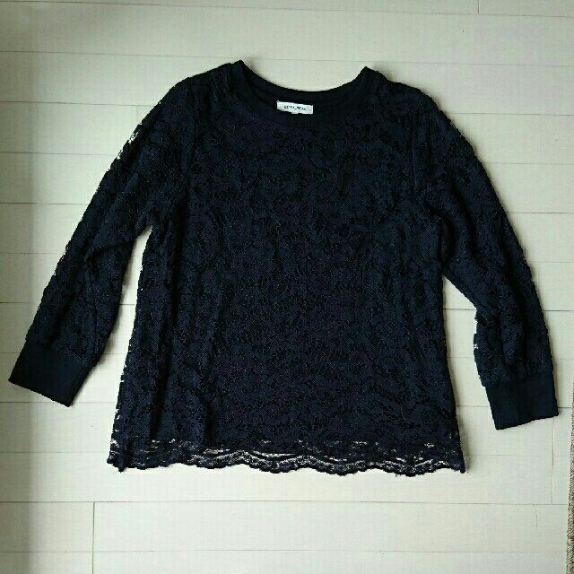 GLOBAL WORK(グローバルワーク)のGLOBAL WORK 美品 レースカットソー8分袖 size L レディースのトップス(カットソー(長袖/七分))の商品写真