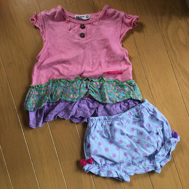 RAG MART(ラグマート)のラグマート チュニック&オーバーパンツ付き 90cm キッズ/ベビー/マタニティのキッズ服女の子用(90cm~)(ワンピース)の商品写真