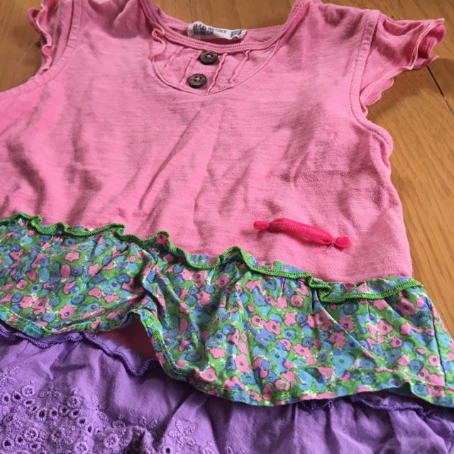 RAG MART(ラグマート)のラグマート チュニック&オーバーパンツ付き 90cm キッズ/ベビー/マタニティのキッズ服女の子用(90cm~)(ワンピース)の商品写真