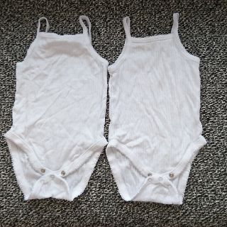 ザラ(ZARA)のZARA baby インナー キャミロンパース リブ 80 ホワイト 白(肌着/下着)