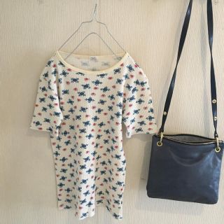 サンタモニカ(Santa Monica)のusa vintage flower thermal 花柄サーマルカットソー古着(カットソー(半袖/袖なし))