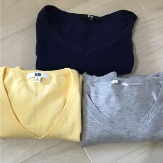 ユニクロ(UNIQLO)のUNIQLO  ユニクロ  Ｖネックトップスセット(カットソー(長袖/七分))