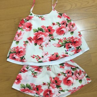 ジェニィ(JENNI)の美品 ジェニィ セットアップ110 キャミ ショーパン 花柄(ワンピース)