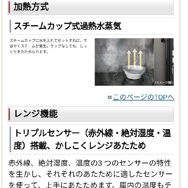 過熱水蒸気オーブンレンジ 過熱水蒸気オーブンレンジ