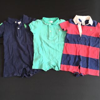 ポロラルフローレン(POLO RALPH LAUREN)のポロラルフローレン  ロンパース 3点セット☆80cm(ロンパース)