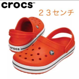 クロックス(crocs)の２３センチ 新品クロックス クロックバンド 正規品 オレンジ (サンダル)