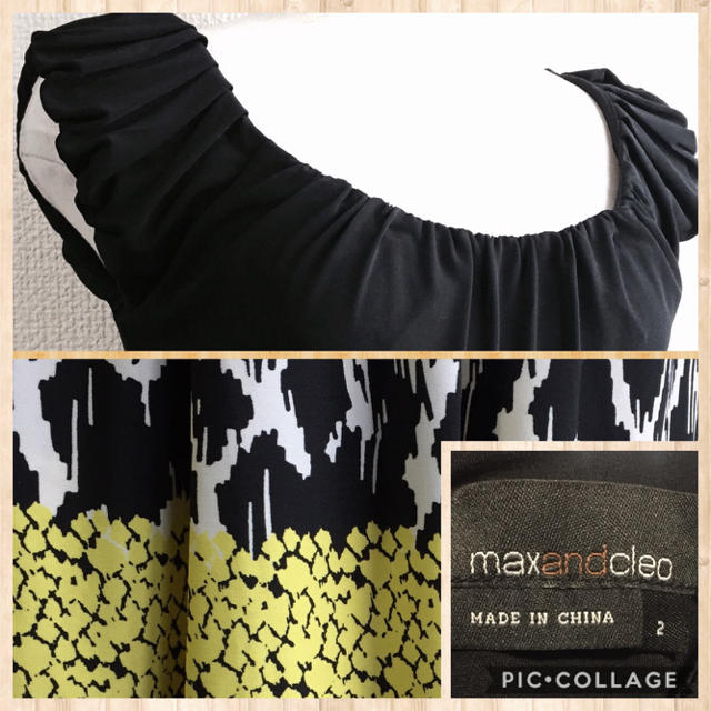 BCBGMAXAZRIA(ビーシービージーマックスアズリア)の美品♪max and cleoプリーツショルダー ストレッチワンピース レディースのワンピース(ひざ丈ワンピース)の商品写真