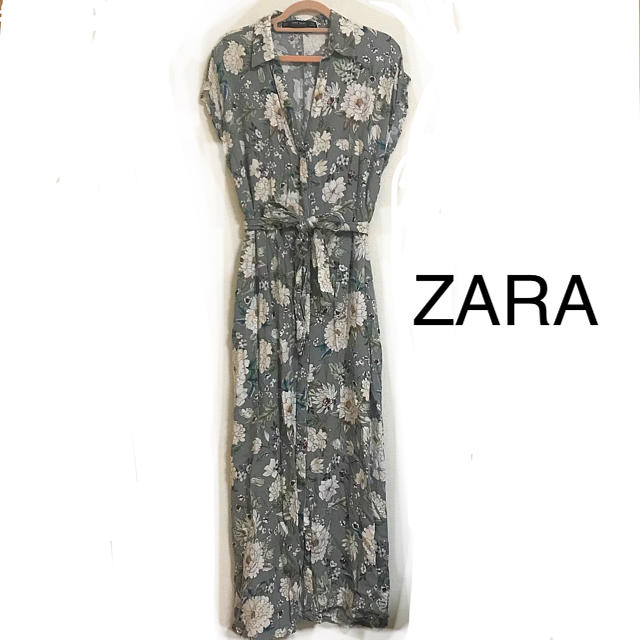 ZARA(ザラ)のZARA 花柄 フラワーシャツワンピース レディースのワンピース(ロングワンピース/マキシワンピース)の商品写真