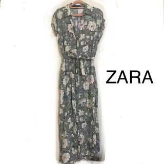 ザラ(ZARA)のZARA 花柄 フラワーシャツワンピース(ロングワンピース/マキシワンピース)