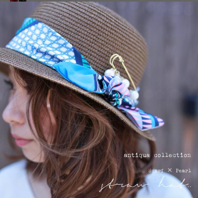 antiqua(アンティカ)の《新品❣️限定値下げ❣️》アンティカ☆ リボン×パールピンデザインハット 完売品 レディースの帽子(ハット)の商品写真