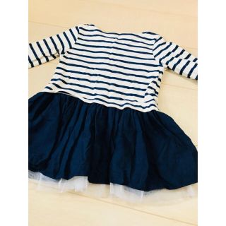 シップスキッズ(SHIPS KIDS)のSHIPS 女の子 ボーダーワンピース  チュールスカート 90(ワンピース)