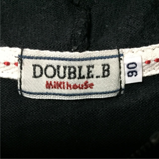 DOUBLE.B(ダブルビー)のミキハウス ダブルB 黒パーカー キッズ/ベビー/マタニティのキッズ服男の子用(90cm~)(ジャケット/上着)の商品写真