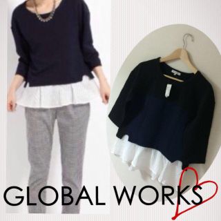 グローバルワーク(GLOBAL WORK)のGLOBAL WORKS♡フリルtops(カットソー(長袖/七分))