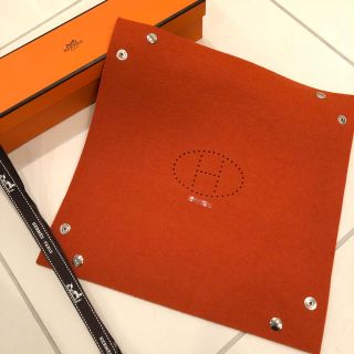 エルメス(Hermes)のエルメス 本物未使用 ヴィドポッシュ フェルトトレー 送料込 オレンジ(小物入れ)