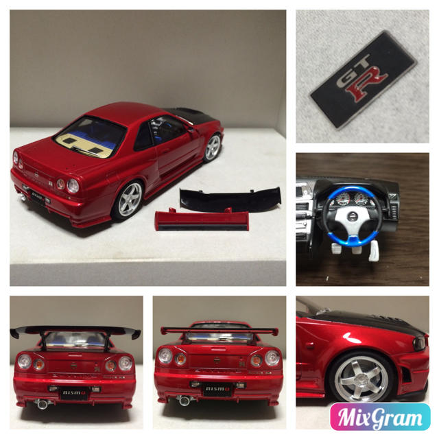 AOSHIMA(アオシマ)の1/24 タミヤ スカイライン R34 GT-R Z-TUNE エンタメ/ホビーのおもちゃ/ぬいぐるみ(模型/プラモデル)の商品写真