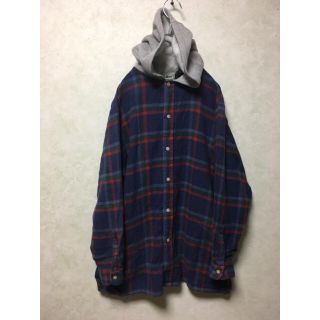 エルエルビーン(L.L.Bean)の古着 L.L.BEAN 70s チェックシャツ  パーカー k(シャツ)