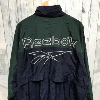 リーボック(Reebok)の90's Reebok 刺繍ビッグベクター バイカラーナイロンジャケット(ナイロンジャケット)